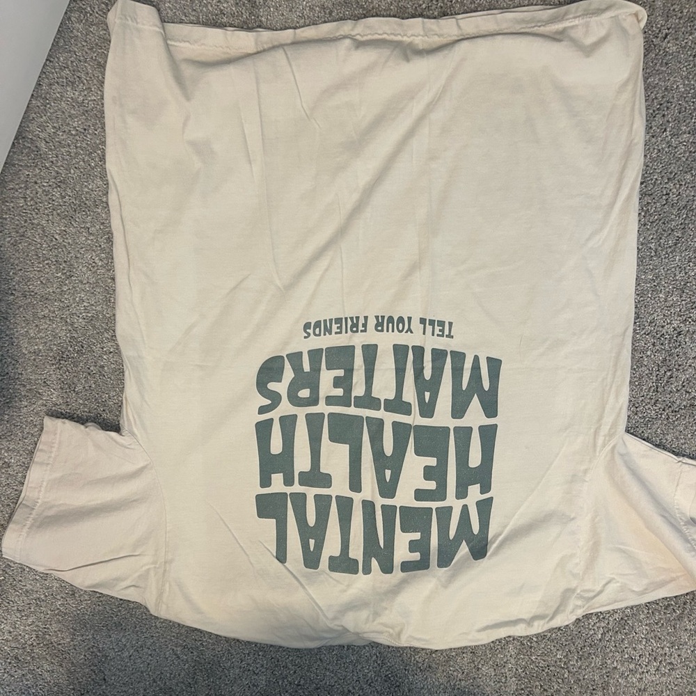 Mental Health Matters Graphic Tee - Cream with Green Print